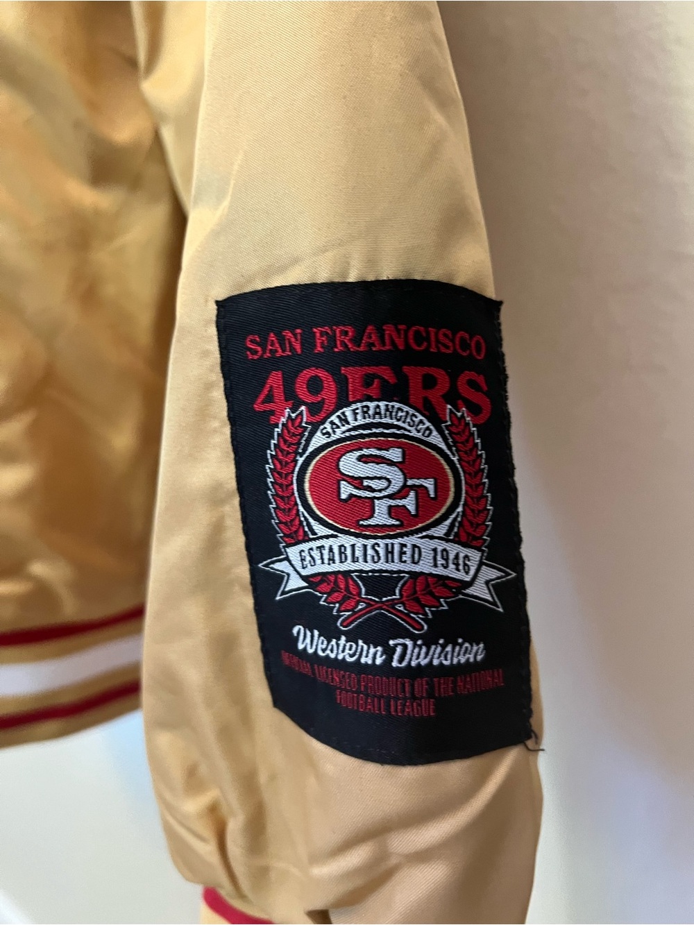 San Francisco 49ers Gold Satin Varsity Jacket - Picture 4 of 5